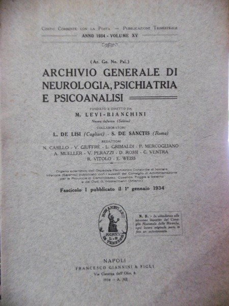 RICERCE EMATOLOGICHE NELLE SCHIZOFRENIE ARCHIVIO GENERALE DI NEUROLOGIA PSICHIATRIA E …