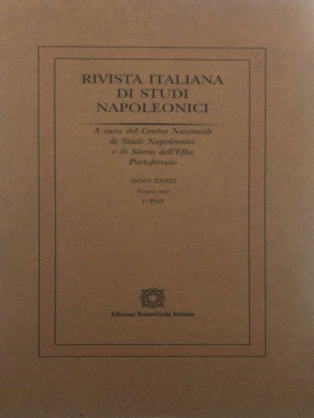 RIVISTA ITALIANA DI STUDI NAPOLEONICI NUMERO 1 DEL 2003