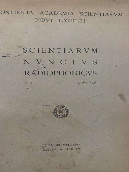 SCIENTIARUM NUNCIUS RADIOPHONICUS 1931 N. 4