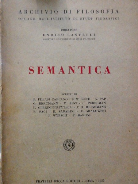 SEMANTICA FRATELLI BOCCA ROMA 1955