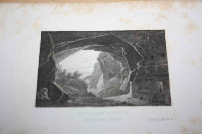 SIBYLLAE ANTRUM GROTTA DELLA SIBILLA INCISIONE ANTICA 1800