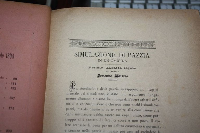 SIMULAZIONE DI PAZZIA DI UN OMICIDA PERIZIA DI UN MEDICO …