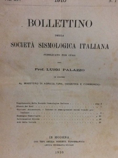 SISMOGRAMMI SENZA TREMITI PRELIMINARI GIOVANNI AGAMENNONE BOLLETTINO SOC.SISMOLOGICA ITALIANA N.1 …