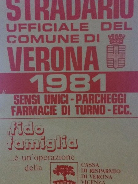 STRADARIO UFFICIALE DEL COMUNE DI VERONA 1981