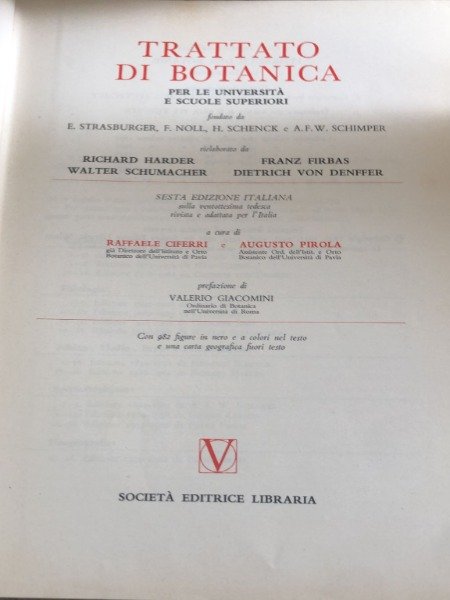 STRASBURGER TRATTATO DI BOTANICA VALLARDI 1965