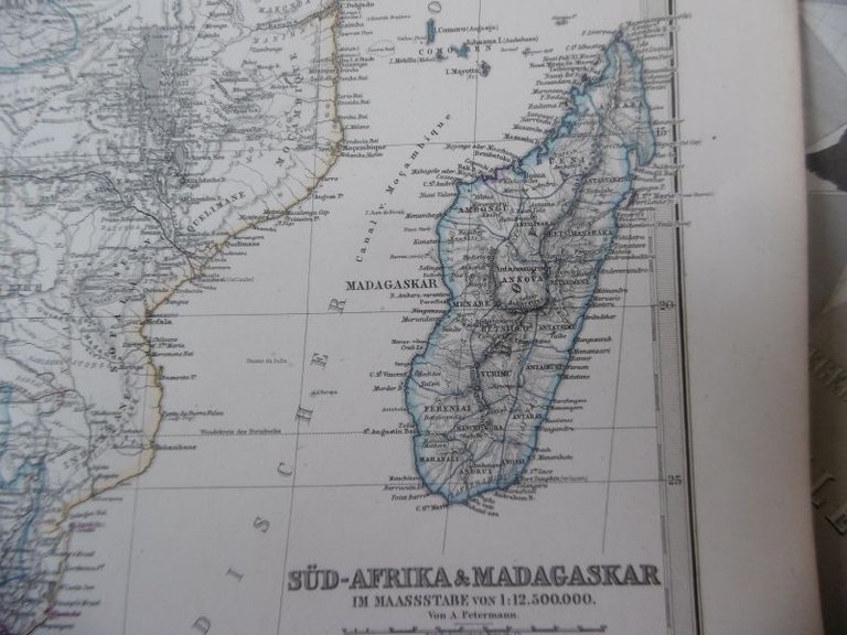 SUD AFRICA MADAGASKAR GOTHA INCISIONE 1870