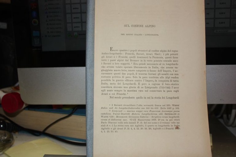SUL CONFINE ALPINO DEL REGNO ITALICO LONGOBARDO 1891 GIUSEPPE CAUMO