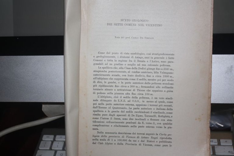 SUNTO GEOLOGICO DEI SETTE COMUNI NEL VICENTINO CARLO DE STEFANI …