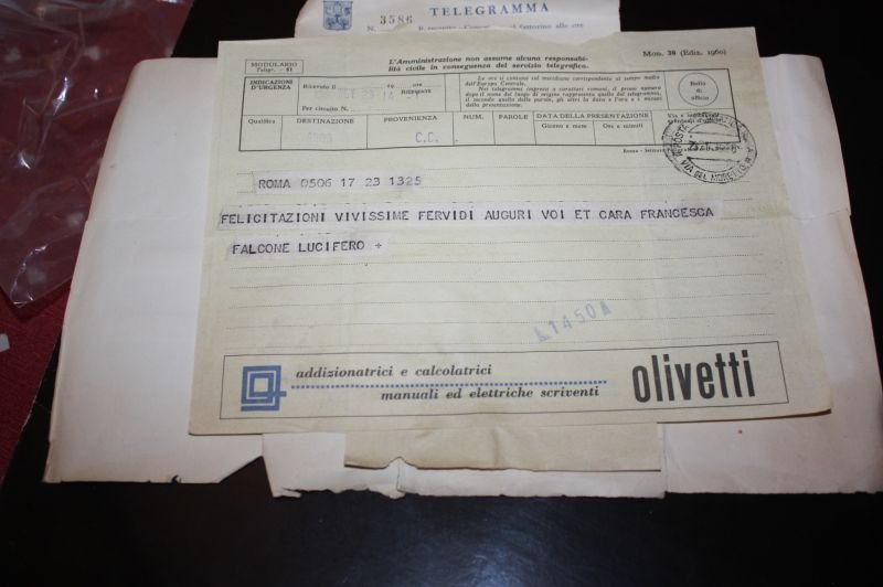 TELEGRAMMA FALCONE LUCIFERO 1960