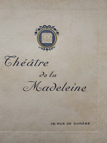 THEATRE DE LA MADELEINE SAISON 1925 1926