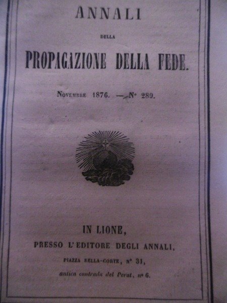 Tong king LETTERA DI MONS PUGINIER ANNAM ANNALI DELLA PROPAGAZIONE …