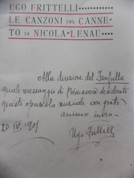 UGO FRITELLI LE CANZONI DEL CANNETTO DI NICOLA LENAU