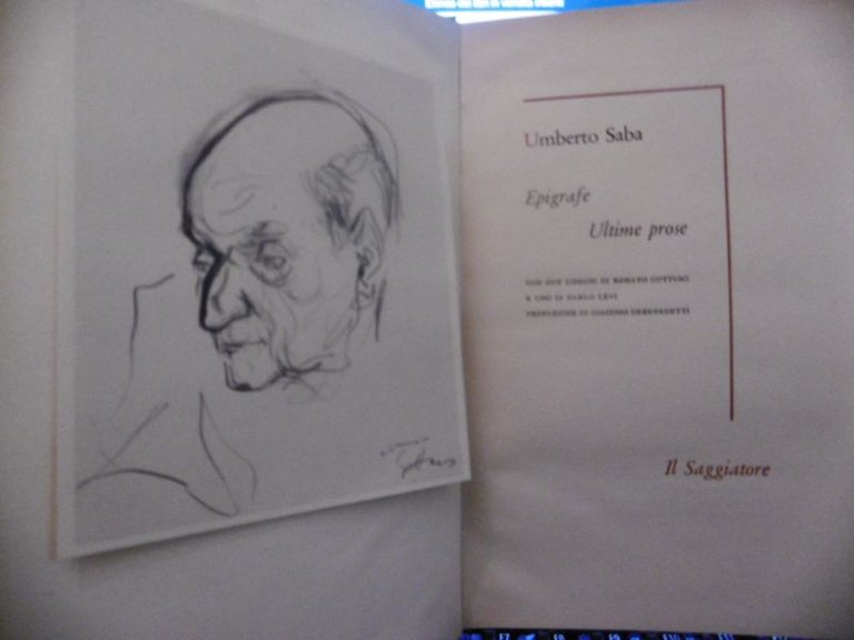 UMBERTO SABA EPIGRAFE ULTIME PROSE IL SAGGIATORE 1959