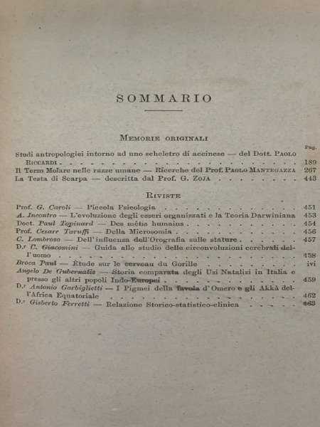UNO SCHELETRO ACCINESE ARCHIVIO PER L'ANTROPOLOGIA ETNOLOGIA PAOLO MANTEGAZZA OTTAVO … | Immagine Gallery 3