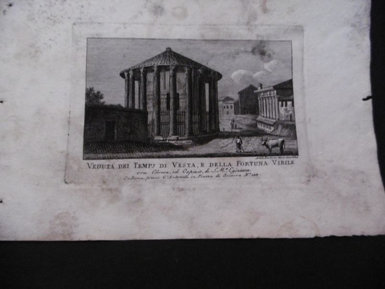 VEDUTA DEI TEMPJ DI VESTA E DELLA FORTUNA VIRILE ORA …