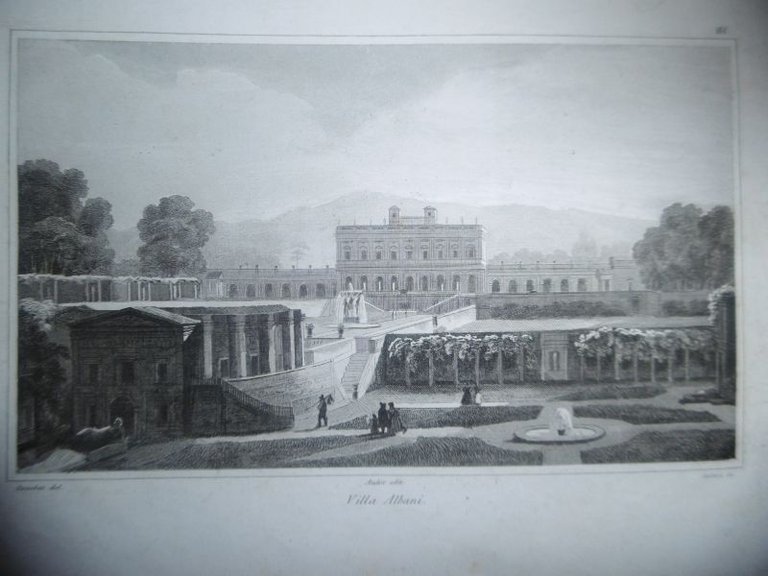 VILLA ALBANI INCISIONE OTTOCENTESCA