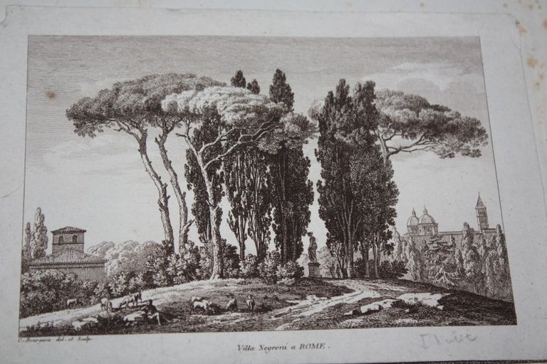 VILLA NEGRONI A ROMA INCISIONE