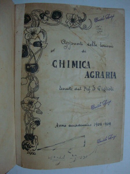 Appunti delle lezioni di chimica agraria (Anno Accademico 1908 - 1909)