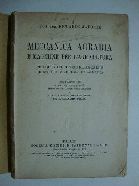 Meccanica agraria e macchine per l'agricoltura (per gli istituti tecnici …
