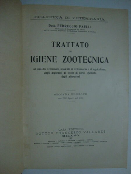 Trattato di igiene zootecnica