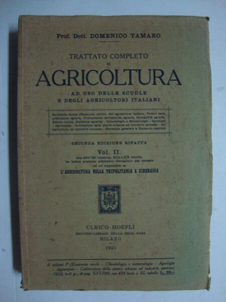 Trattato completo di agricoltura - (Solo vol.I - Ad uso …