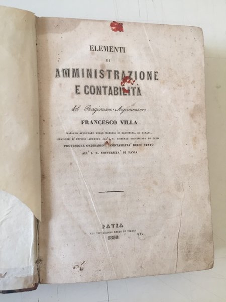 Elementi di amministrazione e contabilità