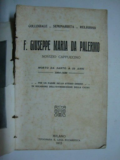 F. Giuseppe Maria da Palermo (Novizio cappuccino)