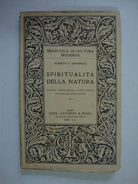 Spiritualità della natura (Istinto - Ereditarietà - Intelligenza - Sviluppo …