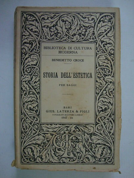 Storia dell'estetica (per saggi)