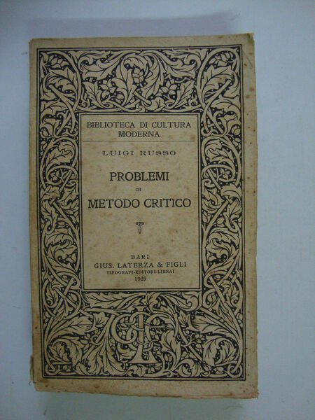 Problemi di metodo critico | Immagine principale