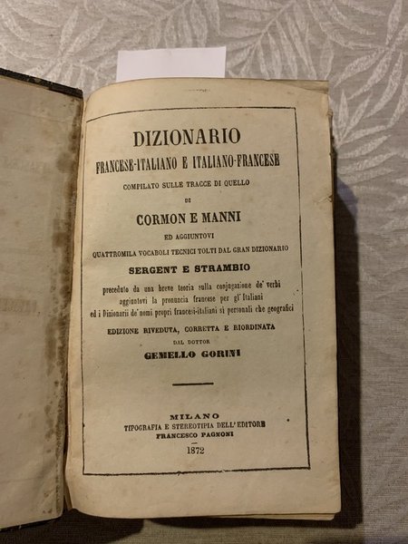 Dizionario Francese-Italiano e Italiano-Francese (Compilato sulle tracce di quello di …