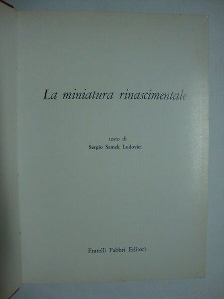 La miniatura rinascimentale