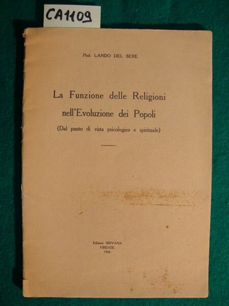 La Funzione delle Religioni nell'Evoluzione dei Popoli (Dal punto di …