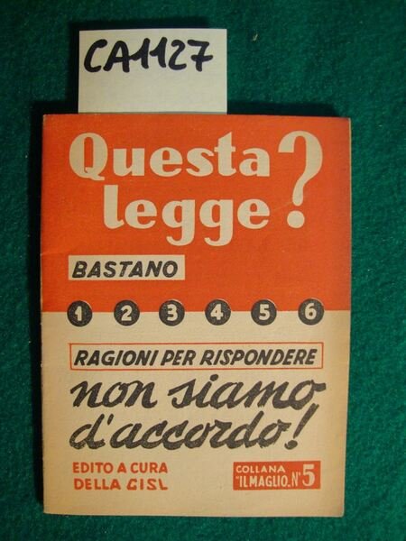 Questa legge ? - Bastano sei ragioni per rispondere - …