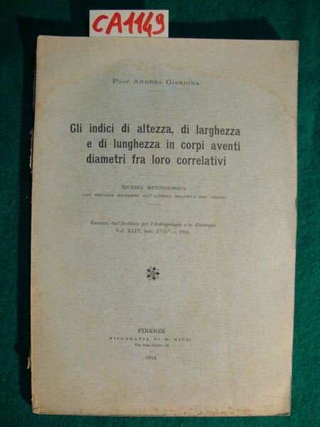 Gli indici di altezza, di larghezza e di lunghezza in …