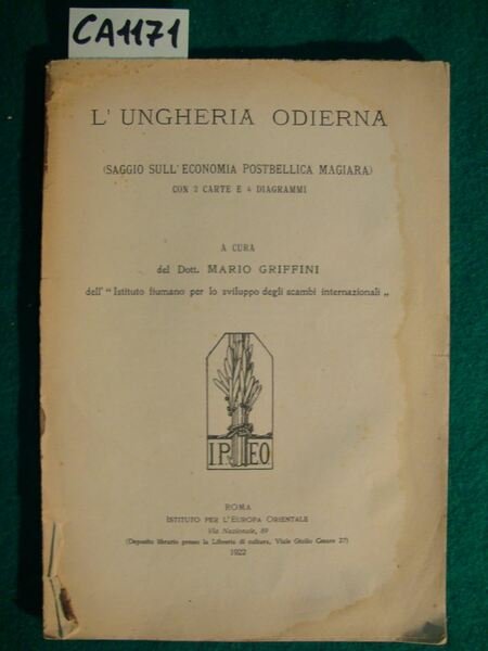 L'Ungheria odierna - Saggio sull'economia postbellica Magiara | Immagine principale