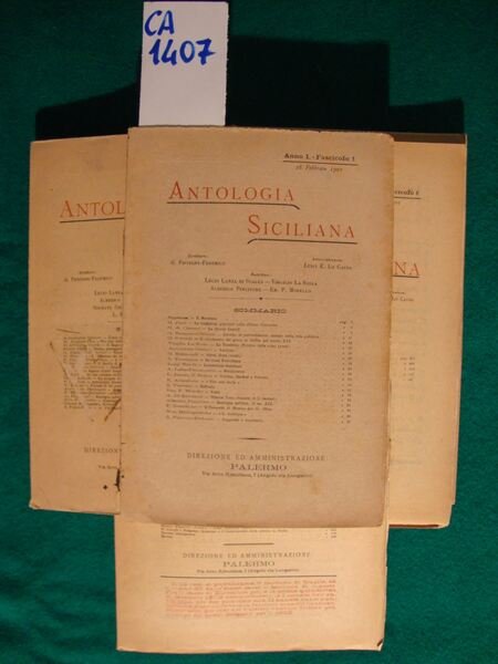 Antologia Siciliana di storia, arte e scienze sociali | Immagine principale