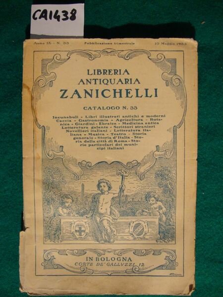 Libreria Antiquaria Zanichelli - Cataloghi (1933)