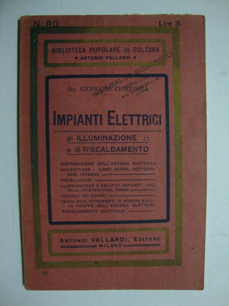 Impianti elettrici di illuminazione e di riscaldamento