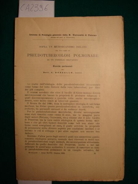 Sopra un microrganismo isolato da un caso di pseudotubercolosi polmonare …