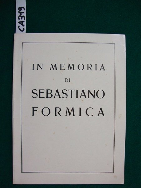 In memoria di Sebastiano Formica