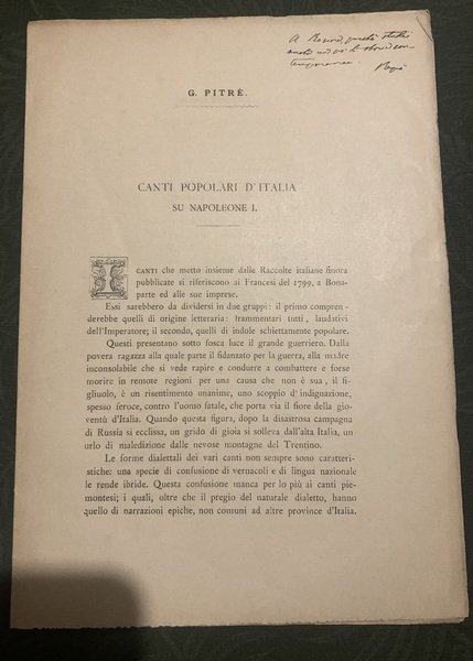 Canti popolari d'Italia su Napoleone I