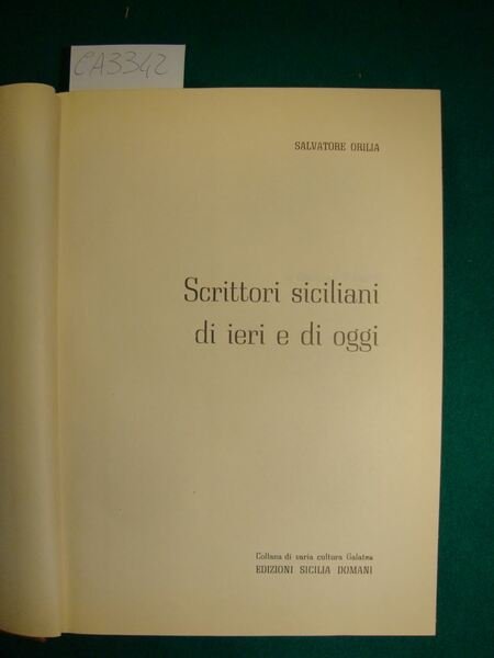 Scrittori siciliani di ieri e di oggi