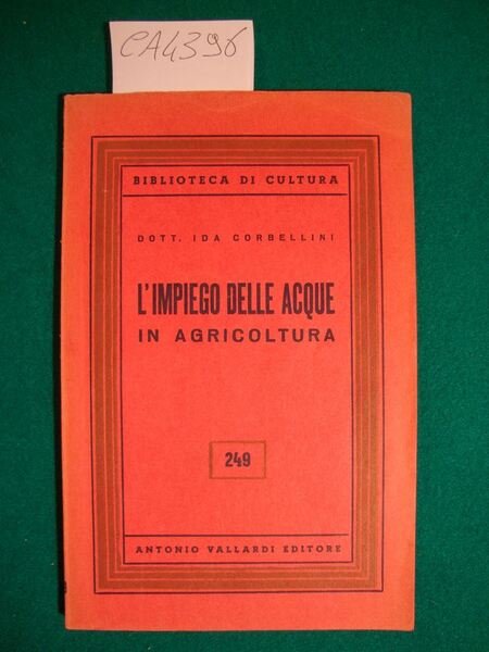 L'impiego delle acque in agricoltura