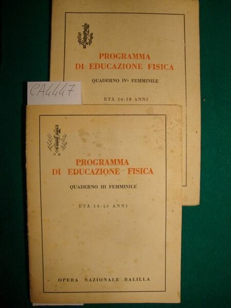 Programma di educazione fisica - Quaderno III femminile (età 14-16 …