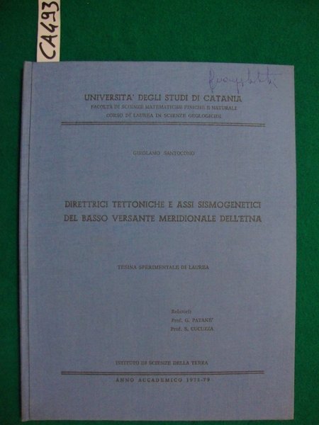 Direttrici tettoniche e assi sismogenetici del basso versante meridionale dell'Etna …