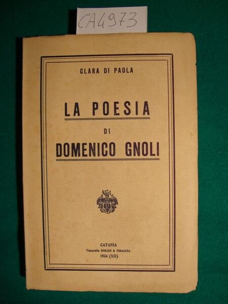 La poesia di Domenico Gnoli