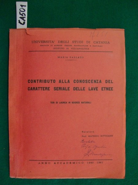 Contributo alla conoscenza del carattere seriale delle lave Etnee - … | Immagine principale