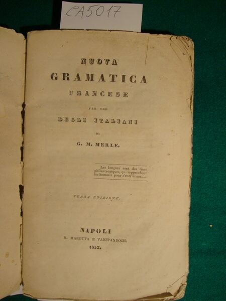 Nuova gramatica francese per uso degli italiani