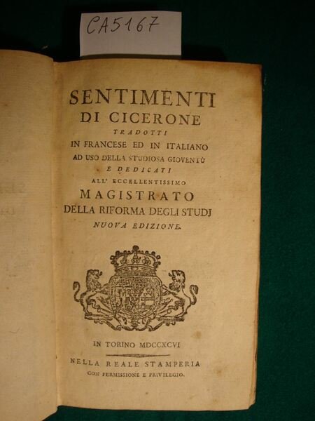 Sentimenti di Cicerone tradotti in francese ed in italiano ad … | Immagine Gallery 2